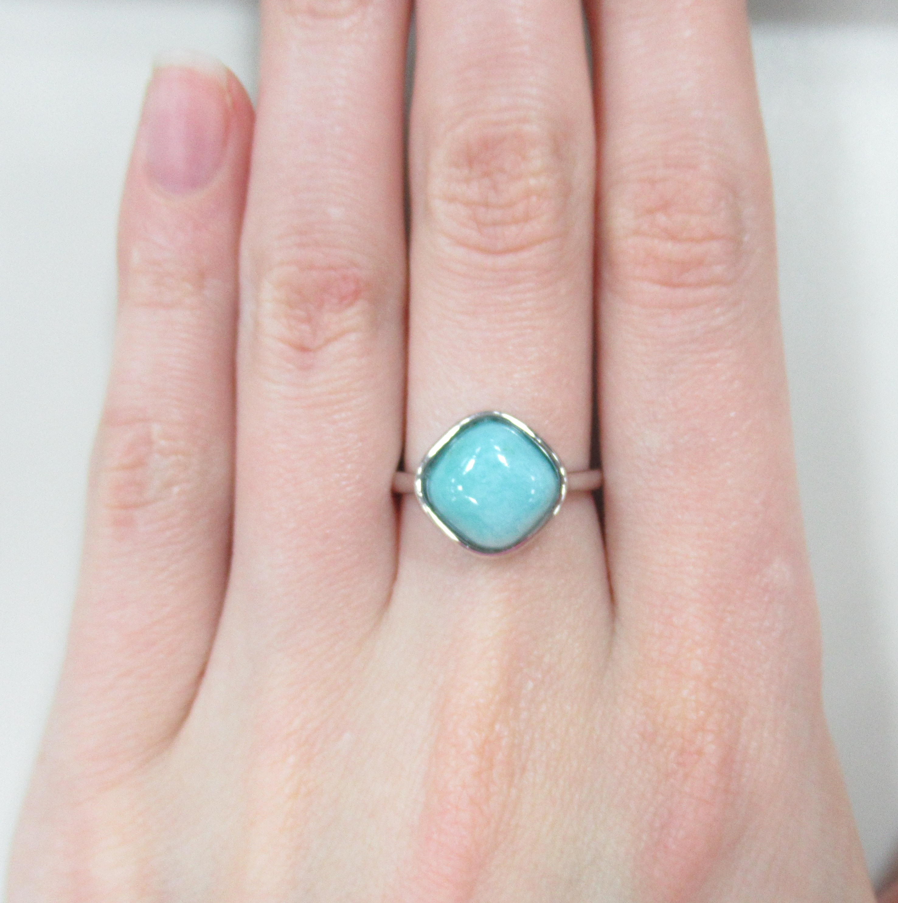 Серебряное кольцо с амазонитом